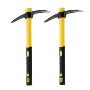 Garten Pickaxe mit Fiberglas Griff, Kreuzhacke Garten Hacke Mattock Handhacke für Gartenarbeit, Umgraben, Unkraut jäten und Erkunden
