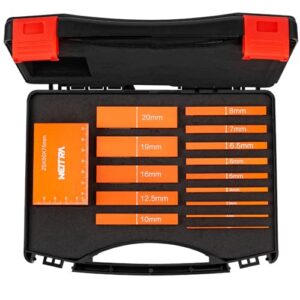 Metrisches Aluminium-Höhenmesser-Set für Holzbearbeitung, 15-teiliges Set mit präzisen Messblöcken und Aufbewahrungskoffer, ideal für Frästischsäge und andere Schneider