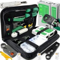 Netzwerk Werkzeug Set 9 in 1 Professionell, Etui, LAN Kabel Tester für RJ45 und RJ11, Kabeltester Kit, Patchkabel Tester, Reparaturwerkzeuge für Netzwerkkabelinstallationen, Haushalt, Computer