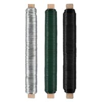 Nordstern Blumendraht Basteldraht Grün/Silber/Schwarz 3er Pack Wickeldraht Ø 0,65 mm x 38 m