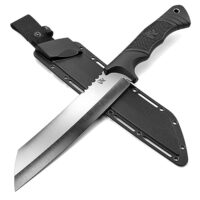 Bushcraft-Machete mit scharfem D2-Stahl und ergonomischem Griff für Outdoor-Aktivitäten und Gartenarbeit