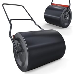 ONBEST Profi Rasenwalze - 60 Liter - befüllbar mit Sand oder Wasser - Walze aus robustem Stahl - inkl. Premium Ablassschraube & Schmutzabweiser