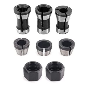 Oberfräsen-Spannzangenfutter, 6 Stück, Stahl-Fräs-Spannzange, hohe Präzision, Fräser-Bit, Spannadapter für Holzbearbeitung, Gravur, Trimmmaschine, Werkzeug