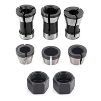 8 Stück Oberfräsen-Bit-Spannzangenadapter für Graviermaschine, elektrische Oberfräse, Klemm-Adapter, 6 mm, 6,35 mm, 8 mm + 2 Stück (Mutter) für Graviermaschine, Holzfräser, Trimmen und Graviermaschine