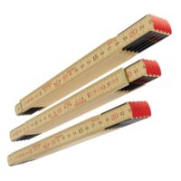 Hochwertiger Zollstock aus Glasbirke, Made in Sweden, 3x Gliedermaßstab 2m mit Gelenken aus Schwedenstahl, EU-Klasse III