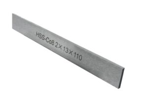 Ergiebiges HSS-Ersatzmesser von PAULIMOT, ideal für Heimwerker und Werkstatt. 2 x 13 x 110 mm Größe, universeller Schliff für Stahlbearbeitung.