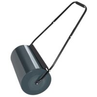 Gartenwalze mit Schmutzabweiser und Griff für Rasenroller und Gartenfräse, 57cm Breite, 32cm Durchmesser, Anthrazit