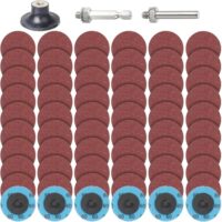 Hochwertiges Schleifscheiben-Set mit 60 Scheiben, Körnung 60 und Roloc-Schnellwechsel-Design für Stabschleifer und verschiedene Anwendungen