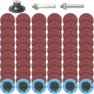 Hochwertiges Schleifscheiben-Set mit 60 Scheiben, Körnung 60 und Roloc-Schnellwechsel-Design für Stabschleifer und verschiedene Anwendungen