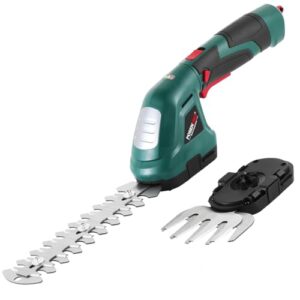 Elektroschneider für Gartenarbeiten, Akku-Grasschere mit 2 Messern, Strauchschere und 180° drehbarer Griff