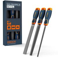 Hochwertiges Holzfeilen Set, 3-teiliges Holzraspel Set, Flachstumpfraspel, Halbrund- und Rundraspel für Profi-Hieb 2 Feilenset mit 200mm für Holzarbeit