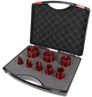 Diamant trocken Fliesenbohrer Set 8 teilig M14 Durchmesser 20mm, 25mm, 32mm, 35mm, 40mm, 50mm, 60mm und 68mm