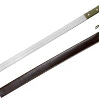 Präzisions-Stahllineal, 63 cm Länge, 5 mm Dicke, Beidseitige Teilung Zoll & Cm, Militärgrün mit Lederetui, ideal für professionelle Nutzung in der Heimwerker- und Handwerksbranche