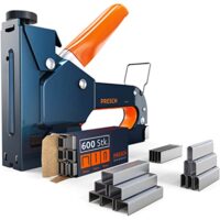 Robuster 3-in-1 Metall Tacker für Holz, Folie, Stoff und Möbel mit 600 Klammern