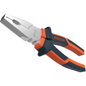 Hochwertige Presch Kombizange 180 mm aus CR-V-Stahl mit 2-Komponenten Griff und Greifflächen gezahnt, perfekt für Heimwerker