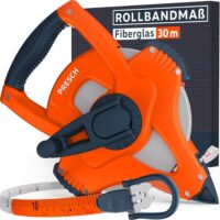 Robustes Bandmaß mit 3:1 Getriebe für schnellen Rücklauf - Witterungsbeständiges Fiberglas Rollbandmaß - Perfekter Halt dank Kurbelarretierung & Multifunktionshaken