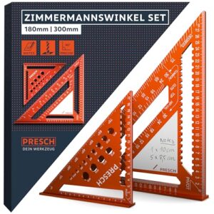 Zimmernmannswinkel Set für genaue Bohrungen - Innovative Notizfläche und abwischbarer Überdeckungsmechanismus - exakte 90° Winkel mit hochpräzisem gefrasten Aluminium