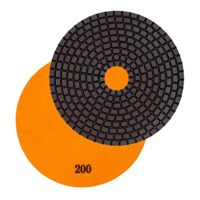 Professionelles Diamant-Schleifpad für Nassschliff mit 125 mm Durchmesser, Körnung 200 und Klettverschluss, ideal für Schleifen und Polieren von Natursteinen, Fliesen, Granit und Marmor sowie Glas Oberflächen