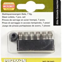 Proxxon MICROMOT Stahlspannzangen, 6 Stück, schwarz/silberfarben für Heimwerken und Industrie