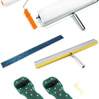 QWORK Bodenbeschichtung Set, Entlüftungswalze, Epoxid Spike Schuhe und Stehrakel für Großflächen