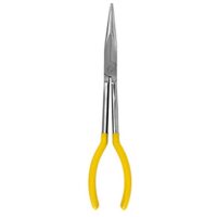 QWORK Gerade Spitzzange, extra lange, 280mm - Hochwertiges Werkzeug für Heimwerker und Handwerker mit Chrom-Vanadium-Stahl und PVC-beschichtetem Kissengriff