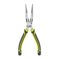 Das Bild zeigt die RYOBI Flachrundzange, eine Werkzeugkiste für das Drehen, Halten oder Befestigen von Muttern, Bolzen und Gegenständen mit unregelmäßiger Form.
