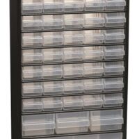Praktische Schublade mit 44 Tabletts in schwarz für den Wohnbereich, ideal für Büro oder Wohnzimmer