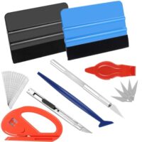 8-teiliges Folienrakel Set mit 2 Filzrakeln, Präzisionsmesser und Cuttermesser für Tönungsfolie und Auto-Vinyl