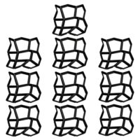 Betonformen für Garten, 10 Stück Kunststoff Pflasterformen, Gehwege, Hauseingänge, Terrassen und Gartenwege, wiederverwendbar, schwarz