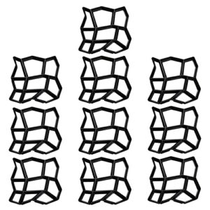 Betonformen für Garten, 10 Stück Kunststoff Pflasterformen, Gehwege, Hauseingänge, Terrassen und Gartenwege, wiederverwendbar, schwarz
