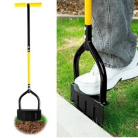 Rasenkantenschneider für Beete und Gartenkanten, langstieliges Werkzeug mit T-Griff und schärfer Sägezahn
