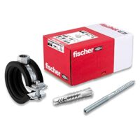 Rohrschellen-Set mit Gelenkrohrschellen, Stockschraube und Universaldübel für die Installation von Rohrleitungen