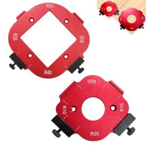 2 Stück Router Jig Radius Schablone für Holzbearbeitung R10 R15 R20 R25 R30 R35 R40 R50 mit Aluminiumlegierung und Löchern für sicheren Umgang