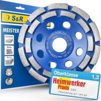 Professioneller Diamant-Schleiftopf mit 125 x 22,23 mm Schleifscheibe für das Schleifen von Beton, Granit und Naturstein, geeignet für Winkelschleifer