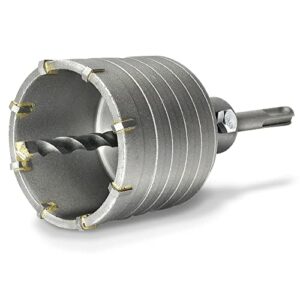 Hohl-Bohrkrone Set für Bohrhämmer mit SDS plus Adapter und Zentrierbohrer, ideal für Mauerwerk, Natursteine und Beton