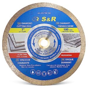 Trennscheibe aus hochwertigem Diamant für sauberes Arbeiten bei der Herstellung von Mosaiken und Steinobelägen. Geeignet für harte Materialien wie Granit, Marmor und Feinsteinzeug.