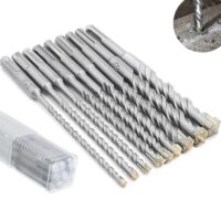 SDS PLUS Bohrer Set, 9-teiliges Set mit 5-16 mm Durchmessern, Doppelwendel Steinbohrer Betonbohrer für verschiedene Materialien