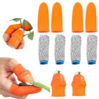 Daumenmesser mit Silikon-Fingerschützer, ideal für Gartenarbeit, Obst und Gemüse pflücken