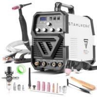 Hochwertiges Schweißgerät für Profis und Anfänger, 3 in 1 Kombi AC/DC WIG 200 Plasma ST IGBT, Leistung bis zu 200 A, Edelstahl, Kupfer, Aluminium, Plasmaschneider mit 12mm Schneidleistung