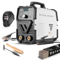 STAHLWERK Schweißgerät Vollausstattung ARC 200 Puls Pro, Elektroden-Schweißgerät mit kompakter MMA, E-Hand, Lift-TIG Inverter und IGBT Technologie