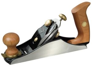Putzhobel für Trockenbau mit 255mm x 50mm Hobeleisen, Laufruhe und verstellbarem Griff aus Kirschholz