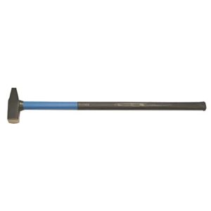 Vorschlaghammer mit Fiberglasstiel 5kg, Werkzeughammer mit Gummigriff, schwerer Hammer 5000g Kopfgewicht, 90 cm Vorschlaghammer 5kg Fiberglas, mattiert schwarz lackiert, für Handwerker oder Heimwerker