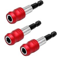 Magnetischer Bit Halter für elektrische Bohrmaschine, Schlagschrauber und Schraubendreher - 3 Stück mit Selbstsicherungsmechanismus und Chrom-Vanadium-Stahl-Außenhülle