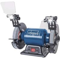 Scheppach Schleifgerät/Doppelschleifer SM150L mit leistungsstarken 400-W-Motor und LED-Arbeitsleuchten für Schleif-, Schärf- und Polierarbeiten in der Heimwerker-Szene