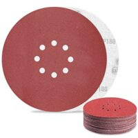 30 Stück Schleifpapier mit Klett-Vorrichtung, 180 Körnungsstufe, ideal für Trockenbauschleifer und Deckenschleifer