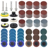 300 Stück Schleifscheiben Set Schleifscheiben 50mm Klett für Bohrer und Schleifmaschinen mit 3mm und 6mm Schaftträgerplatte, inklusive 2 Zoll Roll Lock Schleifpapiers in 36-3000 Körnung