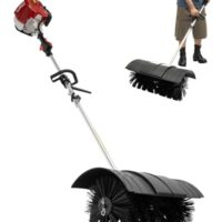 Effiziente Schneefräse für jeden Einsatz, 52ccm Kehrmaschine mit Benzinmotor, Schneeschieber und Handkehrbesen für draußen, ideal für Garten oder Terrasse