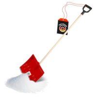 Schneeschaufel mit 40 cm breiter Aluminiumkante und Holzstiel für Gehwege und Einfahrten