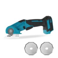 Schnurlose Elektro Rotationsschere, kompatibel mit Makita 18V-Akku (ohne Batterie), elektrische Stoffschere mit Sicherheitsverschluss und 2 Klingen, 6mm Schnitttiefe für Leder, Pappe, Teppichboden