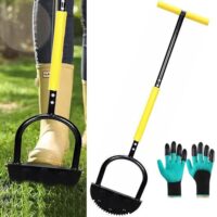 Professioneller Rasenkantentrimmer für Gehwege, Beete und Gartenkanten mit T-Griff und Fußplatte aus Rostfreiem Manganstahl